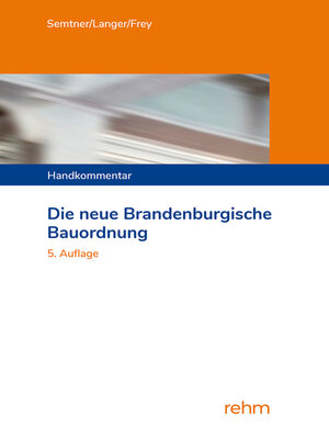 cover image of Die neue Brandenburgische Bauordnung